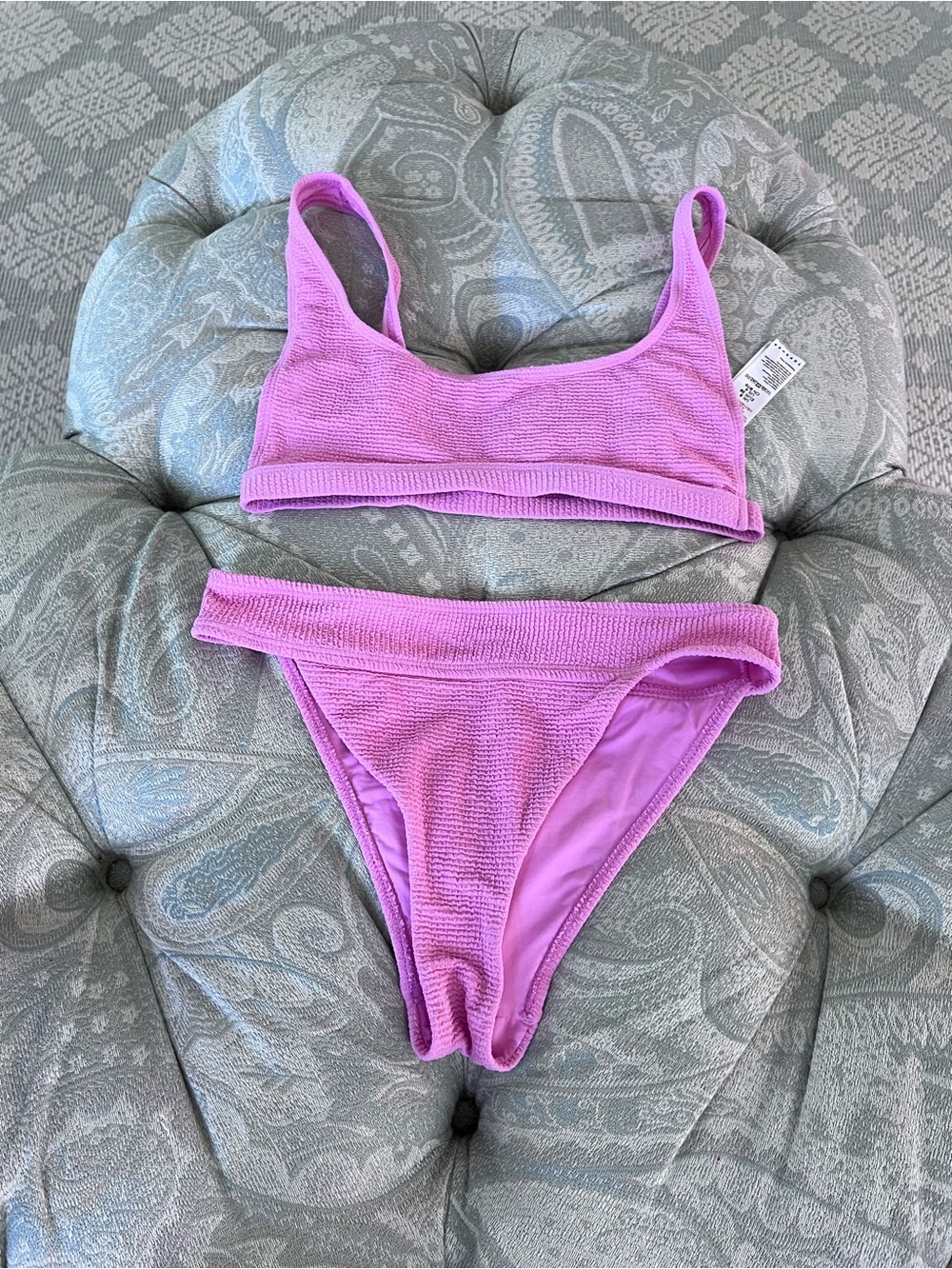Topshop Lilac Textured Ribbed Bikini Set
